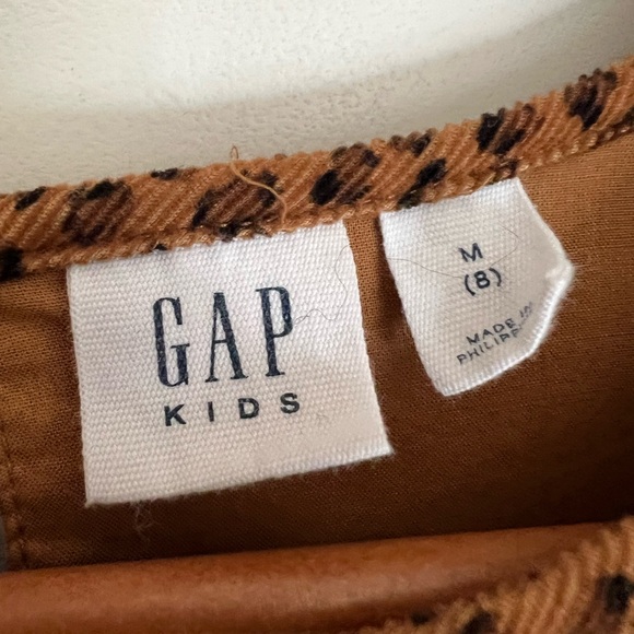 Gap kids corduroy leopard print dress long sleeves Size Medium/ 8 - Picture 4 of 7